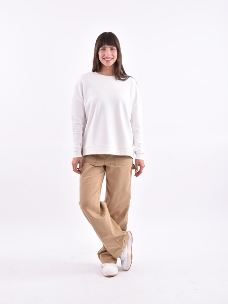 SWEATSHIRT WITH SIDE CUTS OFF WHITE