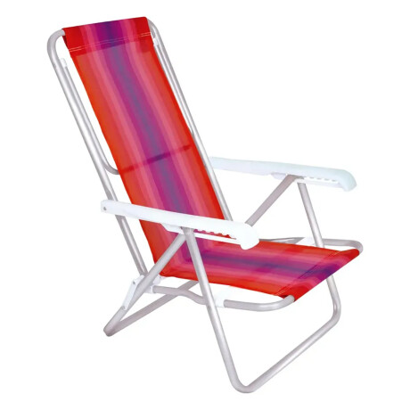 Reposera Silla Reclinable De Playa 8 Posiciones Aluminio Coral/violeta