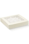 CAJA PLEGABLE PRACTICA C/VENTANA 24X16X3 cm PELLE BIANCO