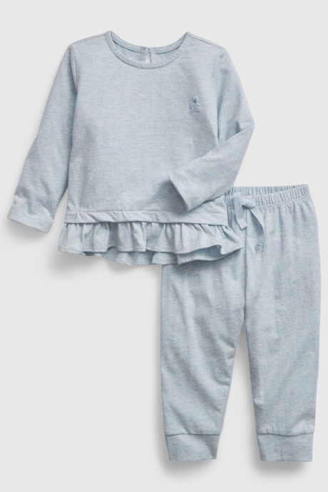 Set De Remera Y Pantalón Bebé Light Blue Heather B81