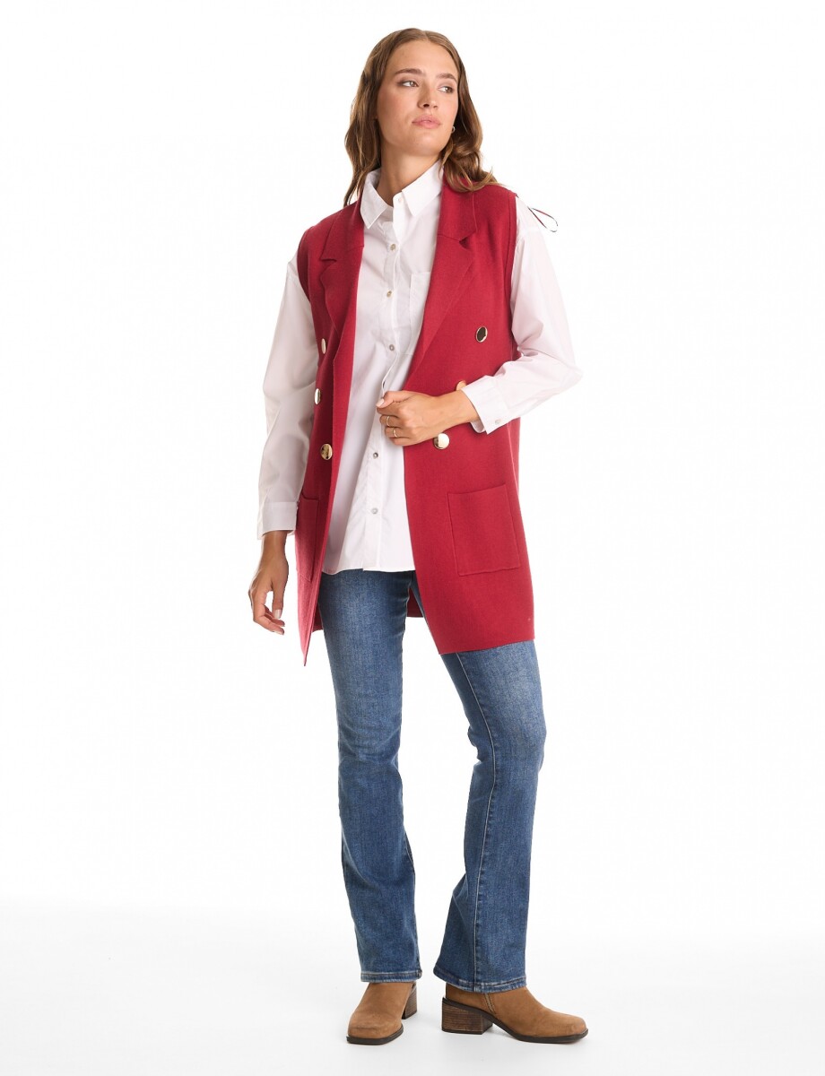 Chaleco Botones - Rojo Oscuro 