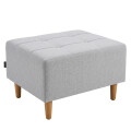 Puff tela y patas de madera Lino gris