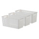 Set x3 Cesto organizador Quadratta calado MS BLANCO