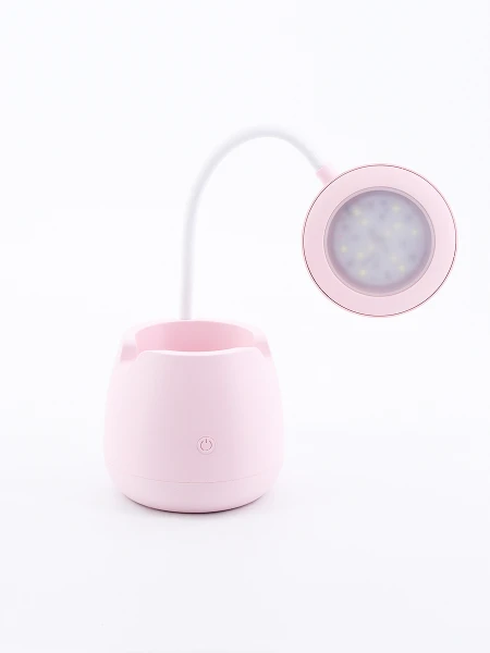 LAMPARA DE ESCRITORIO CON PORTALÁPICES ROSADO