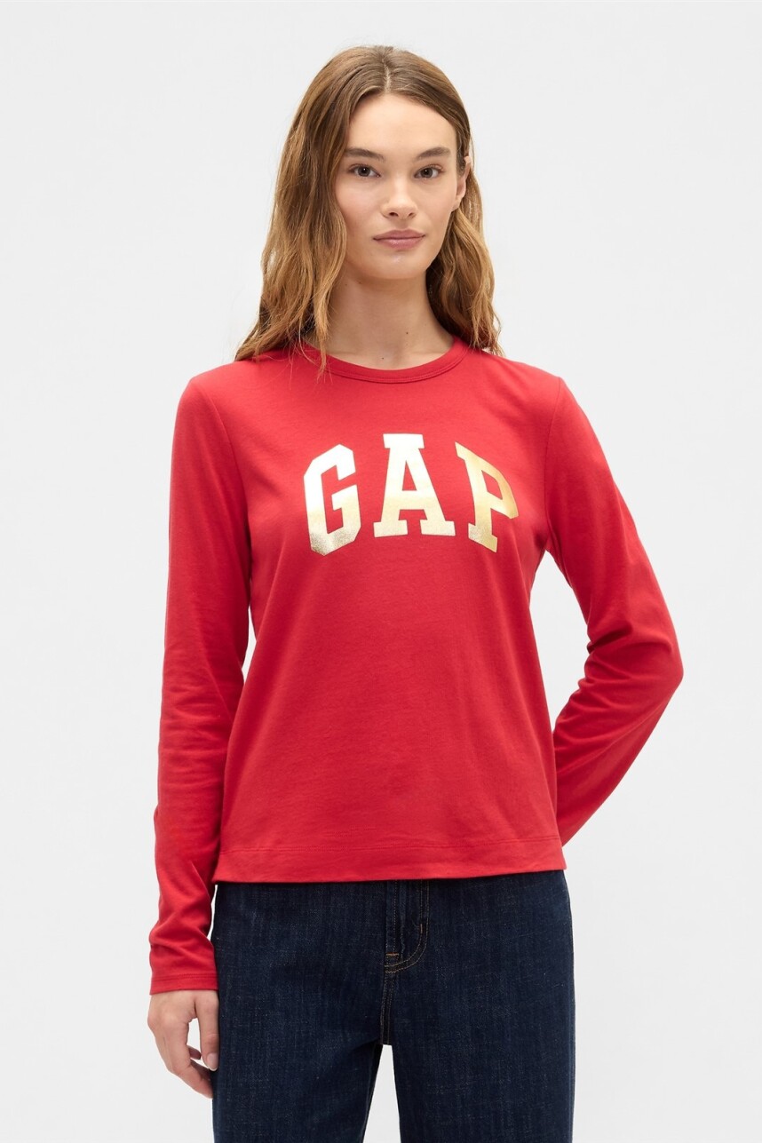Remera Logo Gap Mujer Modern Red