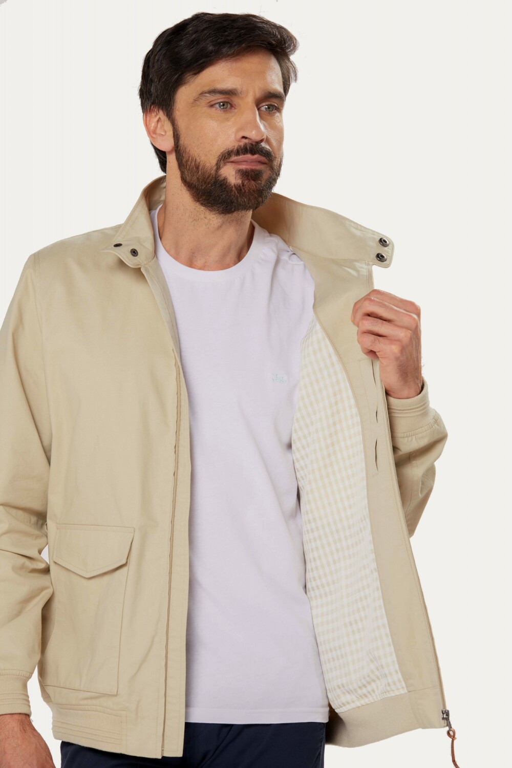 CAMPERA CASUAL DE GABARDINA Beige