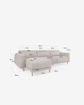 Sofá Singa 3 Plazas con chaise longue izquierdo beige 296 cm