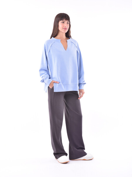 BUZO FODERA AZUL CLARO