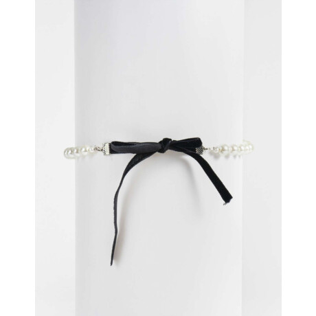 Choker De Perlas Dorado Mate