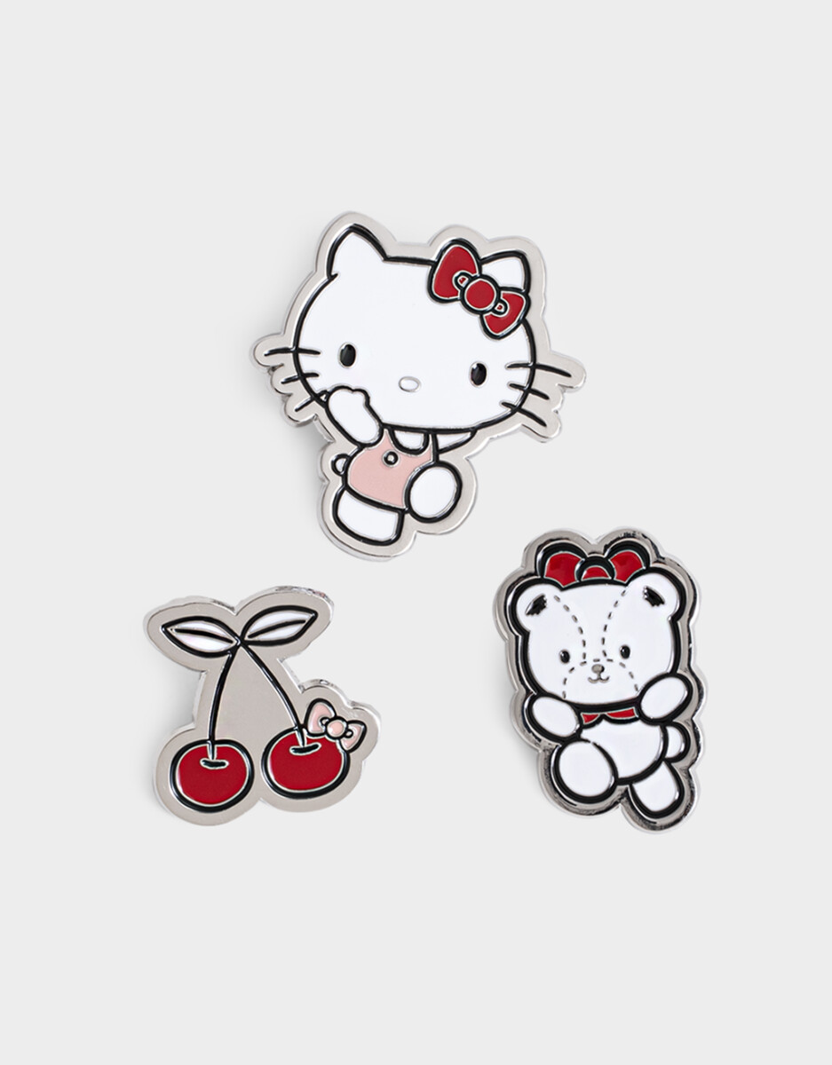 Set De Pines Metálicos "hello Kitty" 