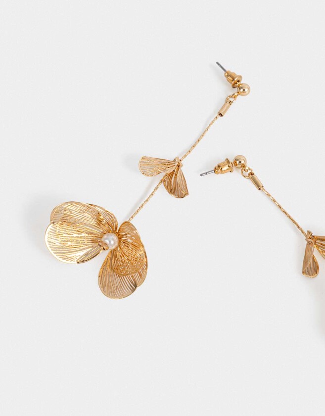 Aros Colgantes Largos Filigrana Aros Colgante Largos De Filigrana - Dorado