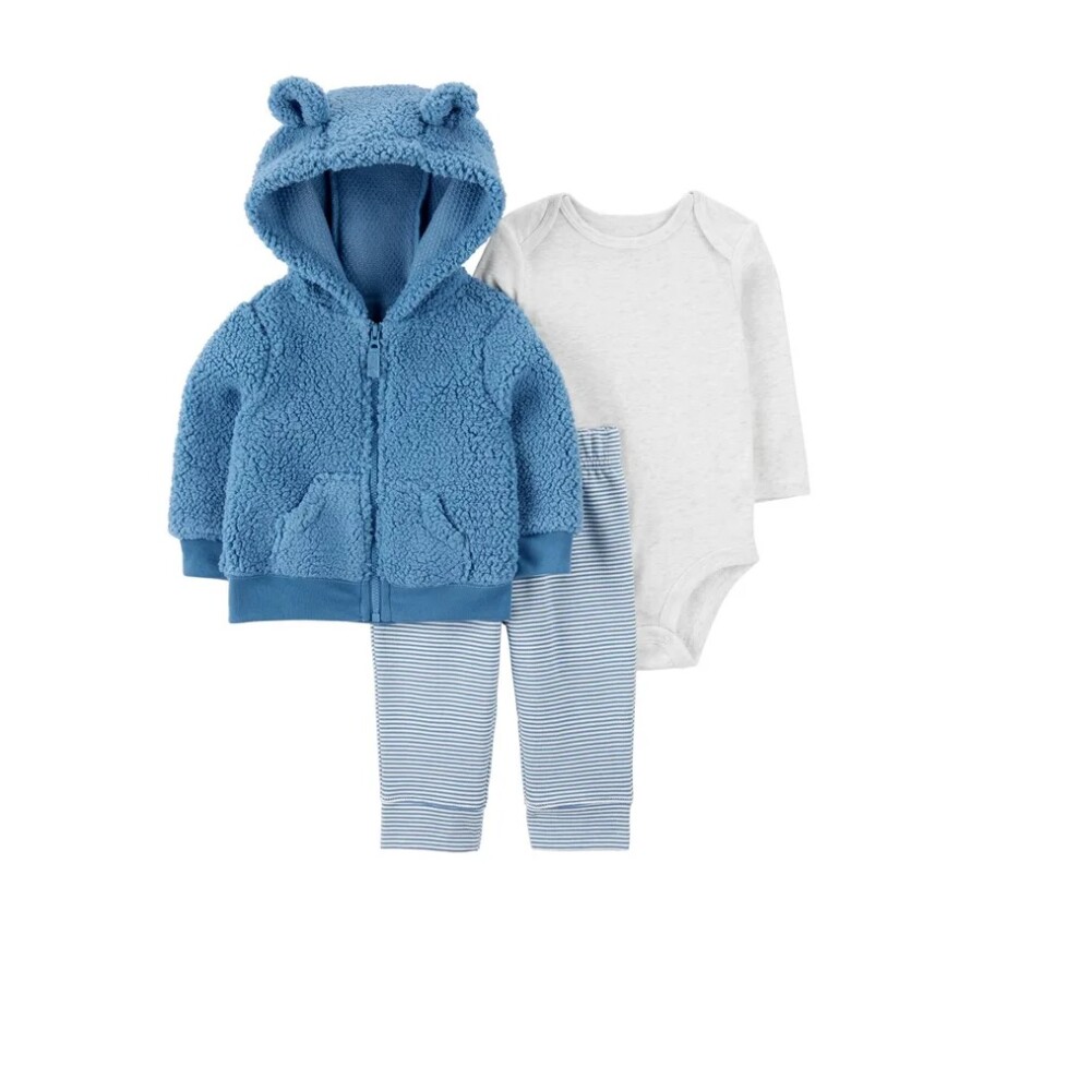 Conjunto Carters Campera Fleece , pantalon y bodie Azul Conjunto Carters Campera Fleece , pantalon y bodie Azul