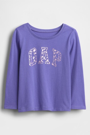 Remera Logo Gap Toddler Niña Blue Iris 2