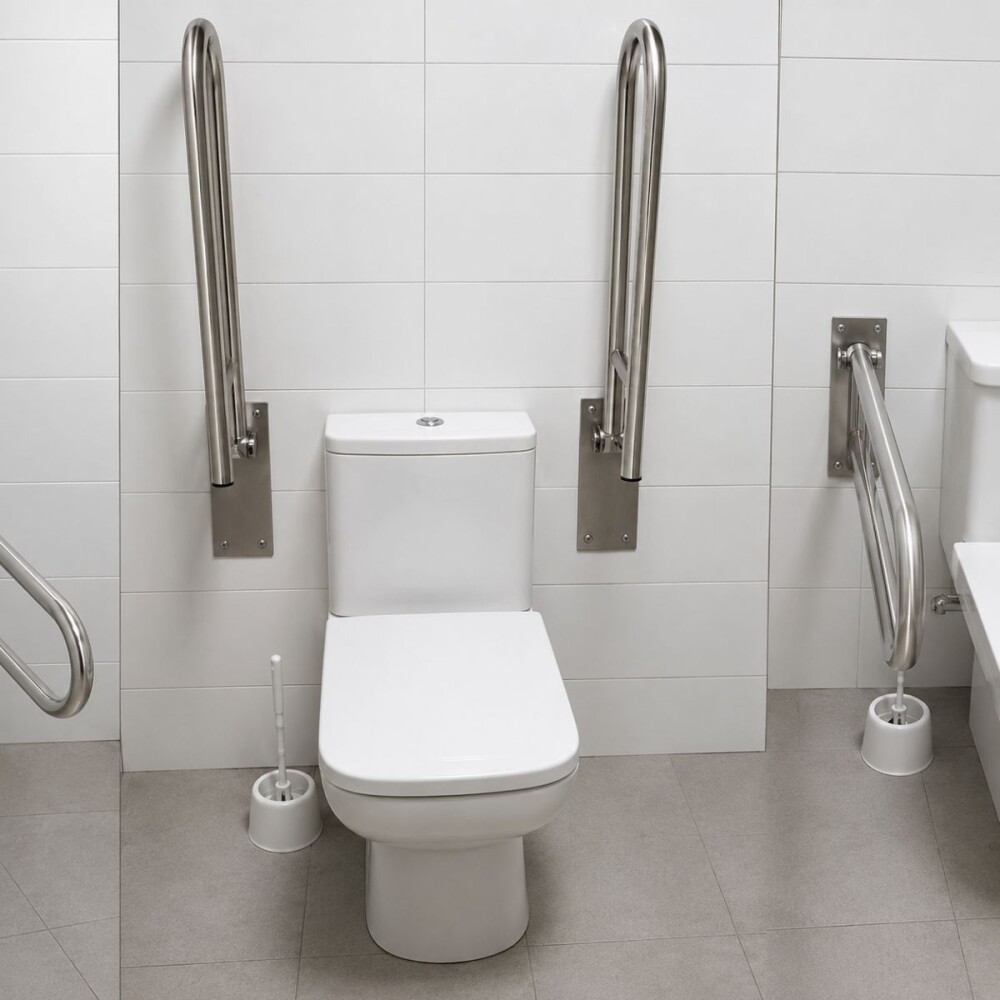Barra doble articulada para discapacitados acero inox. Barra Doble Articulada Para Discapacitados Acero Inox.