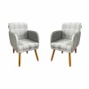 Pack x2 Sillón poltrona 1 cuerpo Lumax Maya nórdico de tela Granito