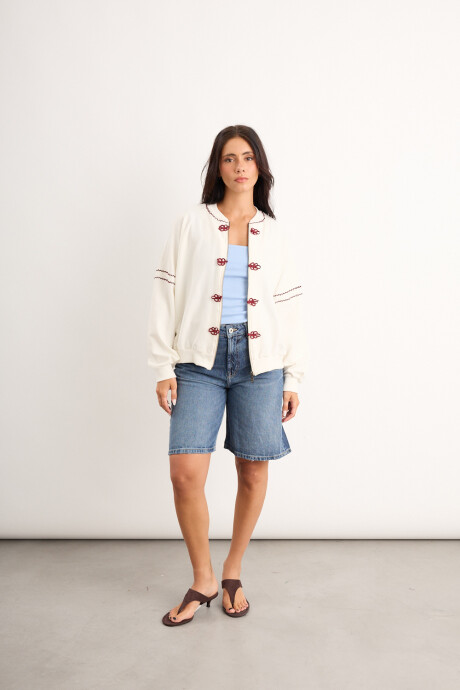 Campera Floral 2027 Crudo