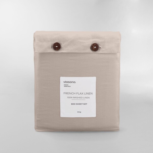 SÁBANA FRENCH FLAX LINEN BEIGE - SUPER KING