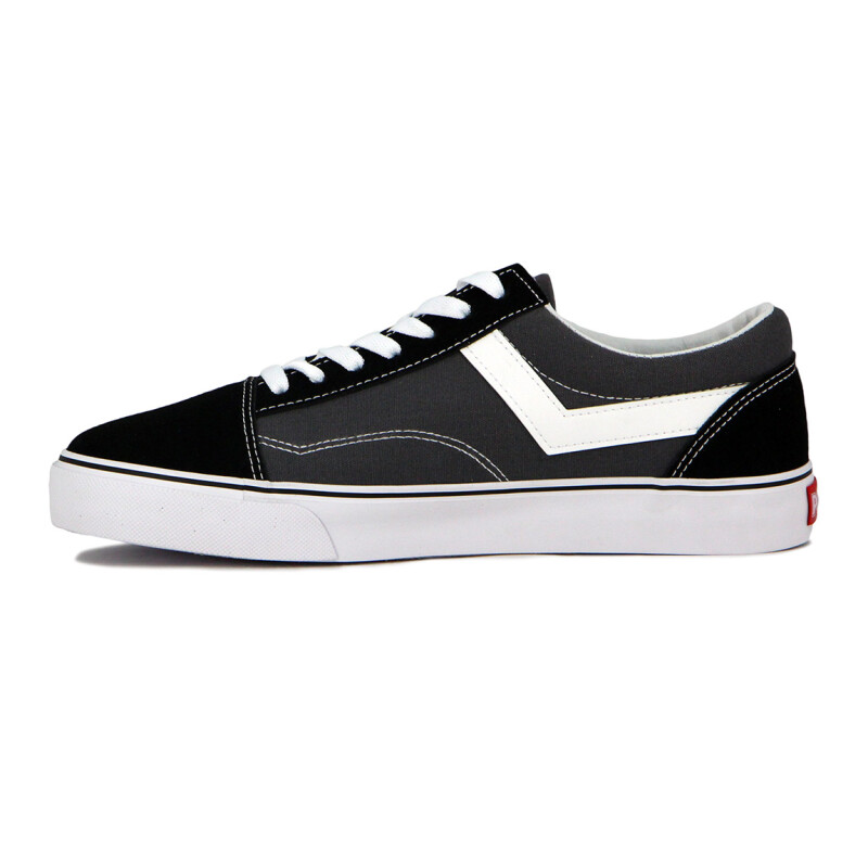 Pony Champion Old School Casual Lona-Gamuza Gris-Negro Gris-Negro