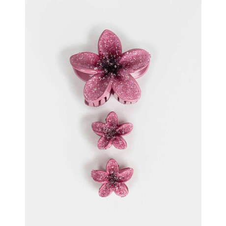 Set De Broches Flor Hawaiana Rosa Claro