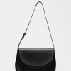 Cartera al hombro Mod en efecto cuero liso Negro