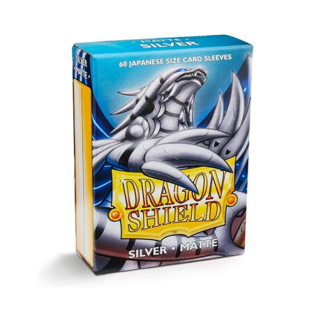 Dragon Shield: 60 Japanese Size Card Sleeves - Silver Matte Dragon Shield: 60 Japanese Size Card Sleeves - Silver Matte