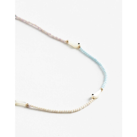 Collar Corto Para Niñas Pajaritos Nácar Combinacion Multicolor