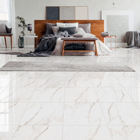 Ceramica Marmolada Brillo 45X45Cm Piso GAMAS DE BLANCO