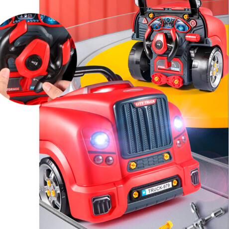 Set Herramientas Camión Taller Reparación Auto Juguete Rojo