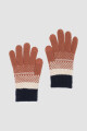 Guantes a rayas infantil Marron