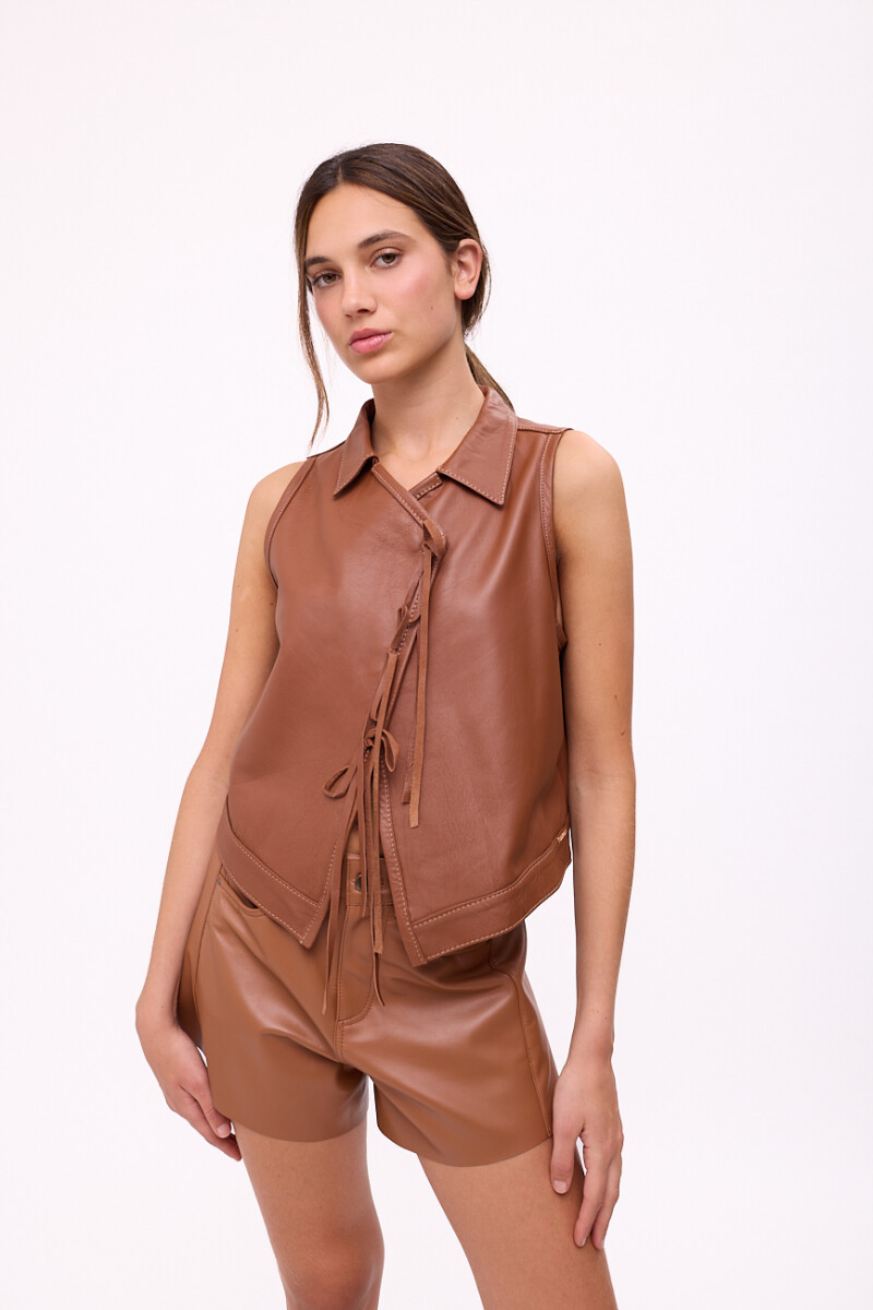 TOP JAPONA COURO - Camel 