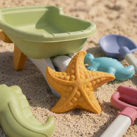 Set Juego De Playa Infantil 8 Piezas Con Carretilla y Moldes Verde