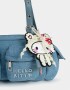 Bowling De denim Cartera Bowling Denim Hello Kitty Kawaii - Azul Medio