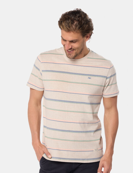 REMERA RAYADA Beige