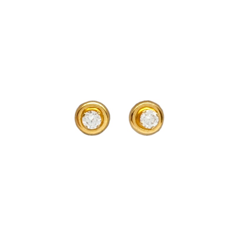 Abridores Zirconia blanca-Oro 18k-Piedra Zirconia-AB9533 conpiedra