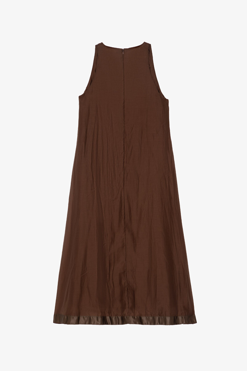 VESTIDO ARRUGADO Marron