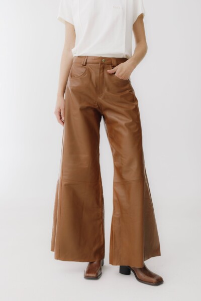 Pantalón Wide XL Couro Camel