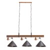 COLGANTE CELEIRO 3L E27 NEGRO Y MADERA COLGANTE CELEIRO 3L E27 NEGRO Y MADERA