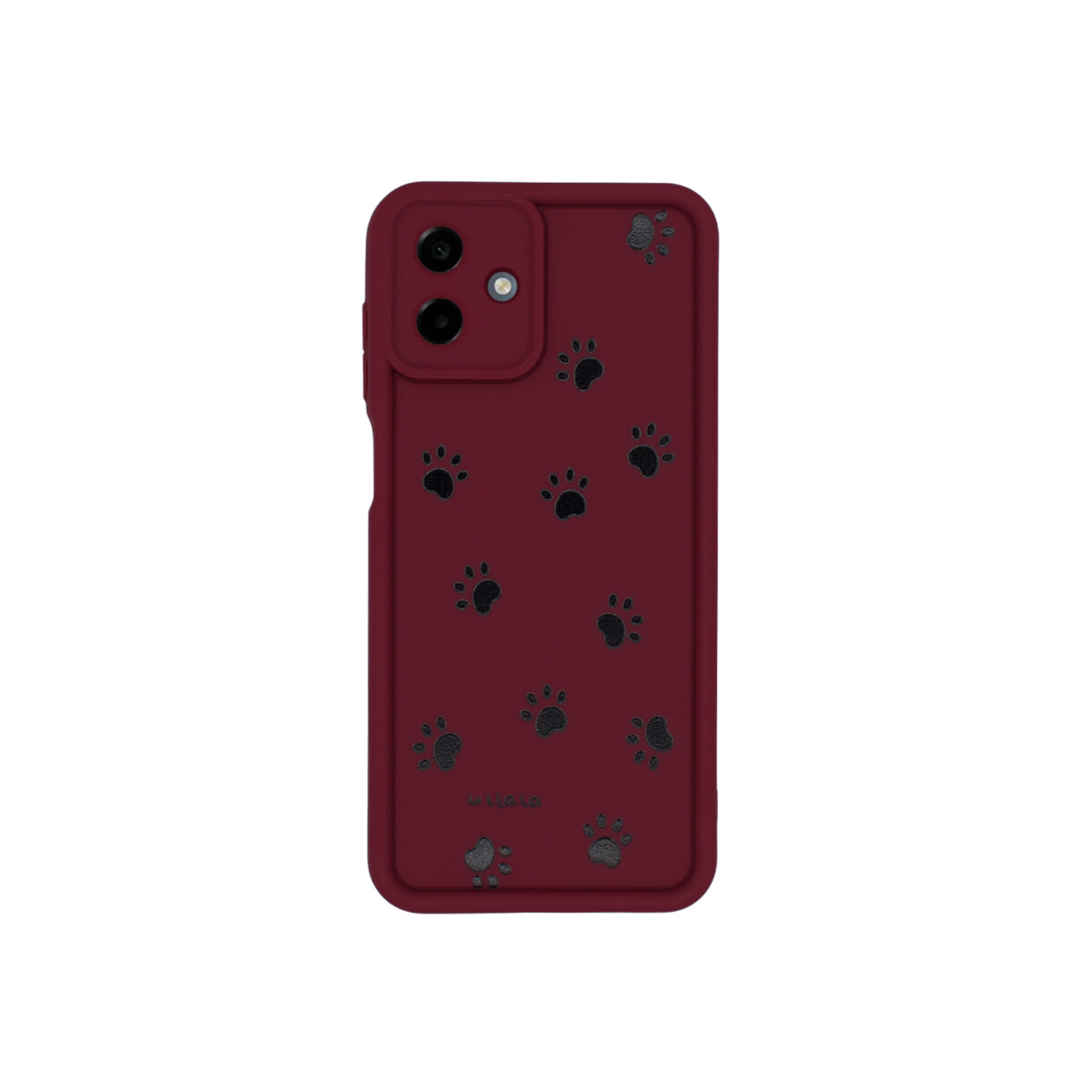Protector para Samsung Galaxy A07 diseño huellas color bordó 