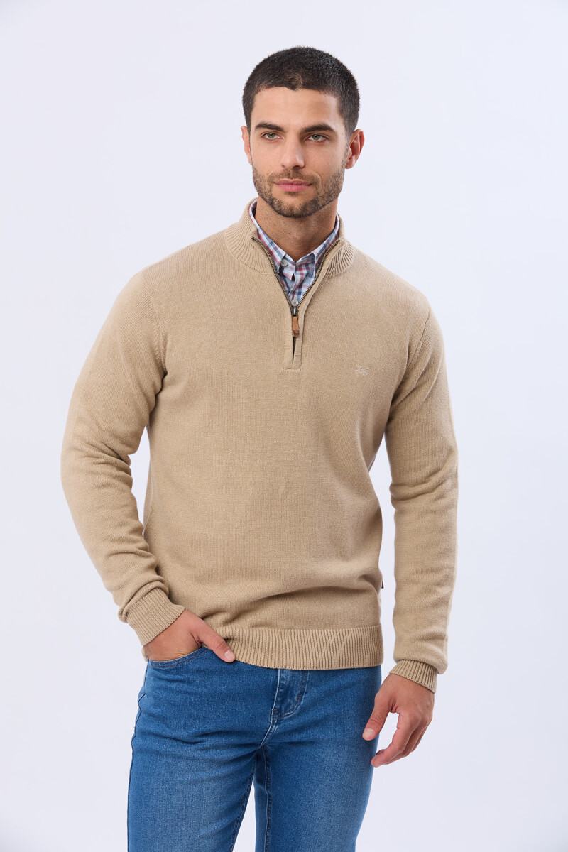 BUZO TEJIDO DE ALGODON - Beige 