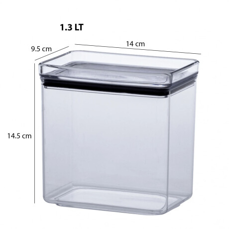 Pote Frasco Organizador Hermético Rectangular Lumini 1.3Lt Transparente
