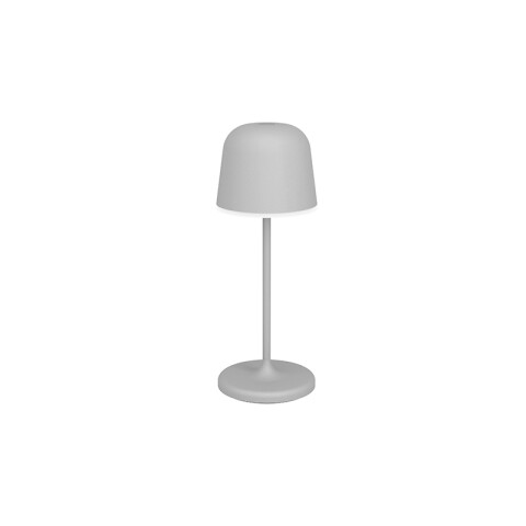 Lámpara de mesa LED inalámbr. tipo hongo gris IP54 EG1074