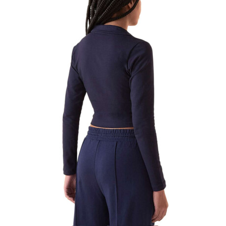 Fila Ml Fit Letter Touch Polo Manga Larga Casual Para Mujer Marino