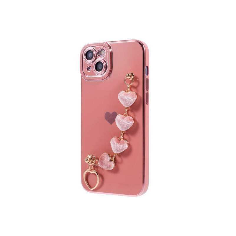 Protector para iPhone 15 diseño corazones rosa Protector Para Iphone 15 Diseño Corazones Rosa