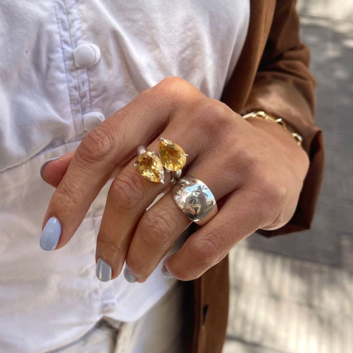 Anillo Clavel Citrino - Plata 925 