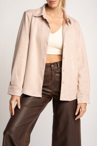 Camisa Gamuza Cuero Vegano Rosa