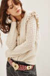 Cardigan Texture Sequins Crudo