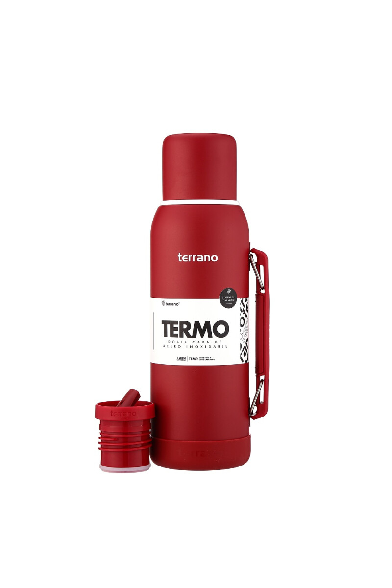 TERMO TERRANO NEW 1LT CON MANIJA PREMIUN ROJO