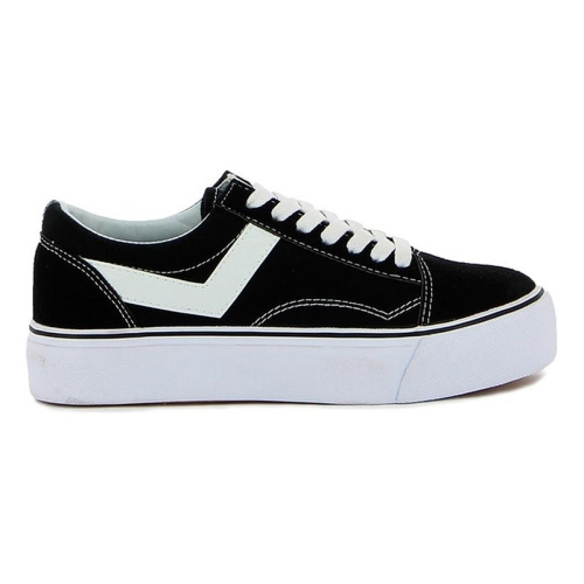 Championes Pony Old School con Plataforma Lona-Gamuza Negro 