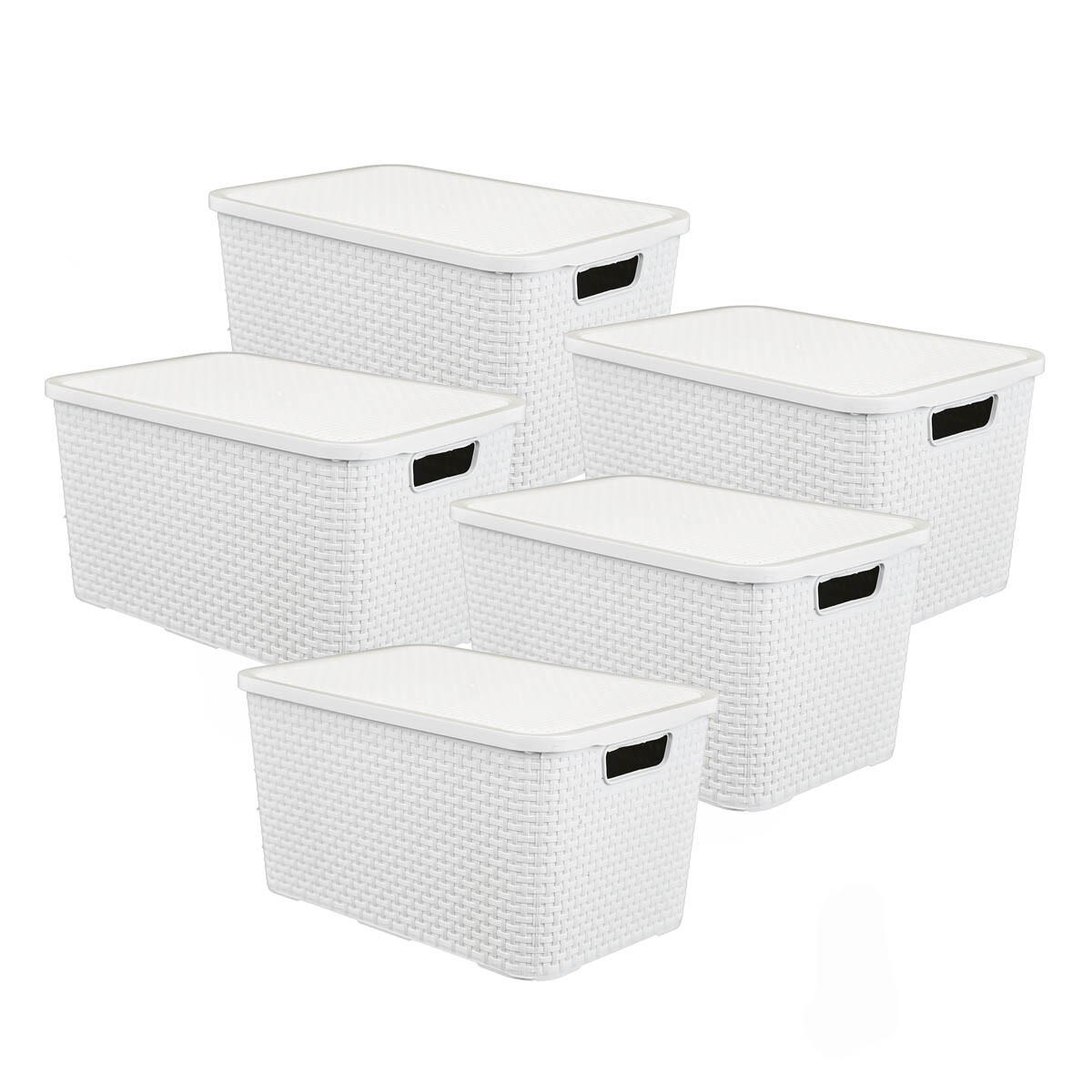 Set x5 Caja ratán 7 lts - BLANCO 