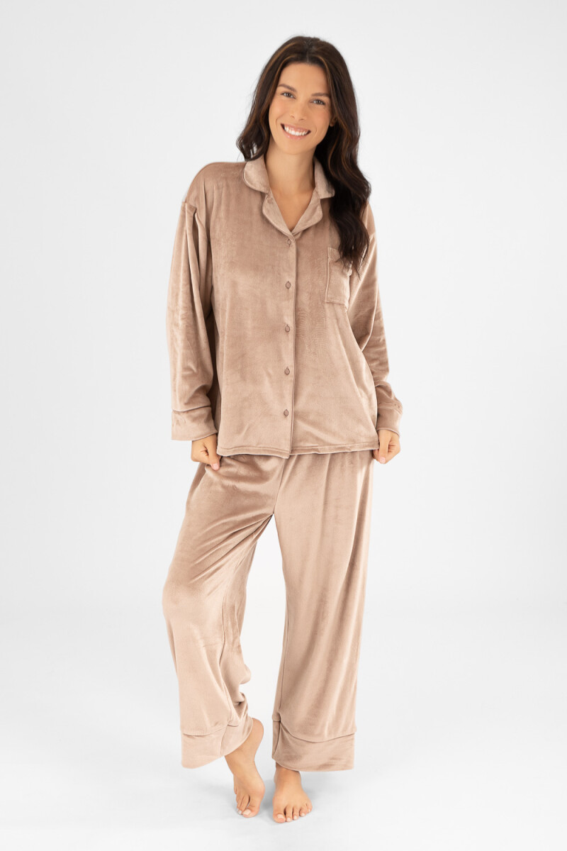 Pijama laurina velour Vison